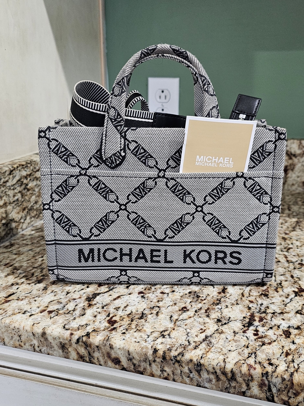 Michael Kors Black & White Logo Tote Bag